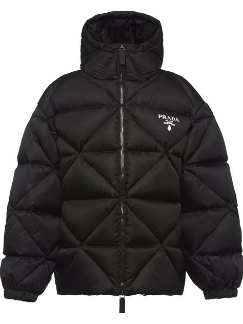 prada black re-nylon quilted down jacket|Prada black down jacket.